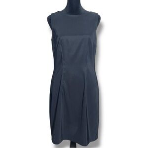 Alyx Elegant Sleek Sleeveless Pleated High Neck Size 8 Black Mini Dress